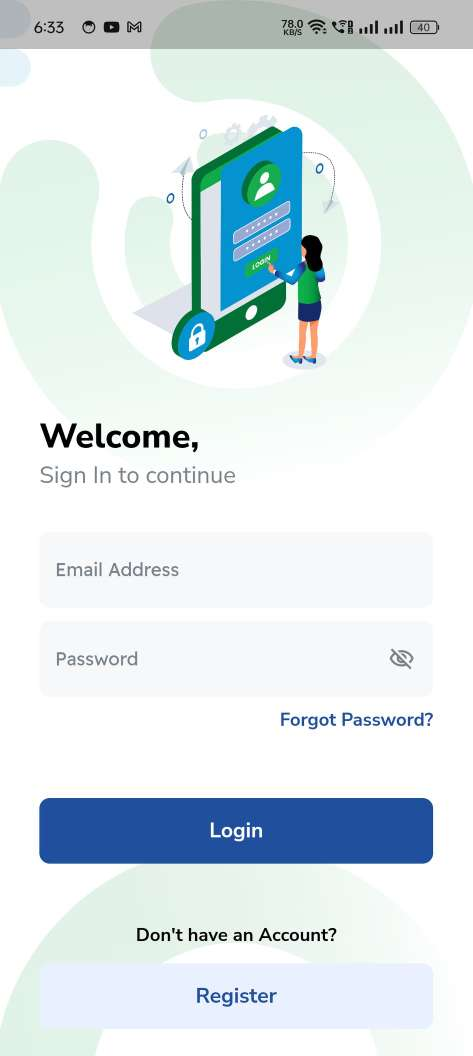 Digital business card — mobile app — Sign In